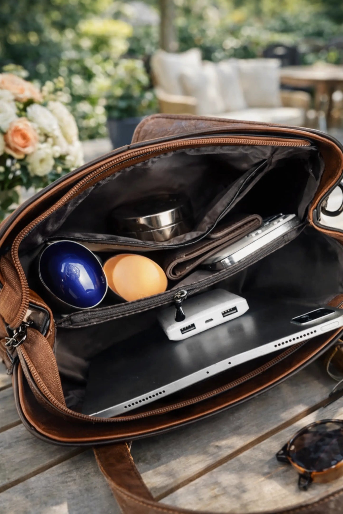 AOI_LIBAS_brown_leather_tote_handbag_front_view_with_texturedhandle