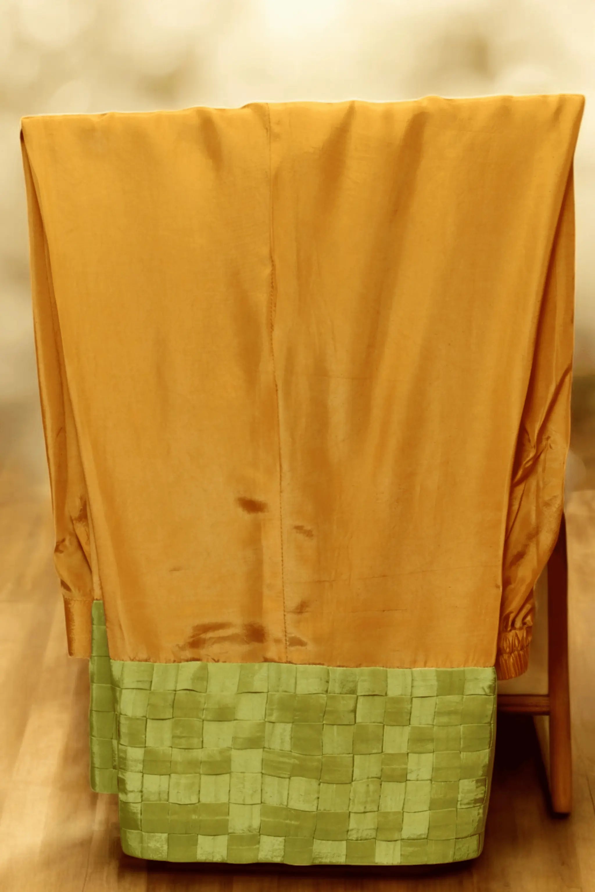 Back view of Texas Rose tussle silk straight shirt with matching trousers and dupatta