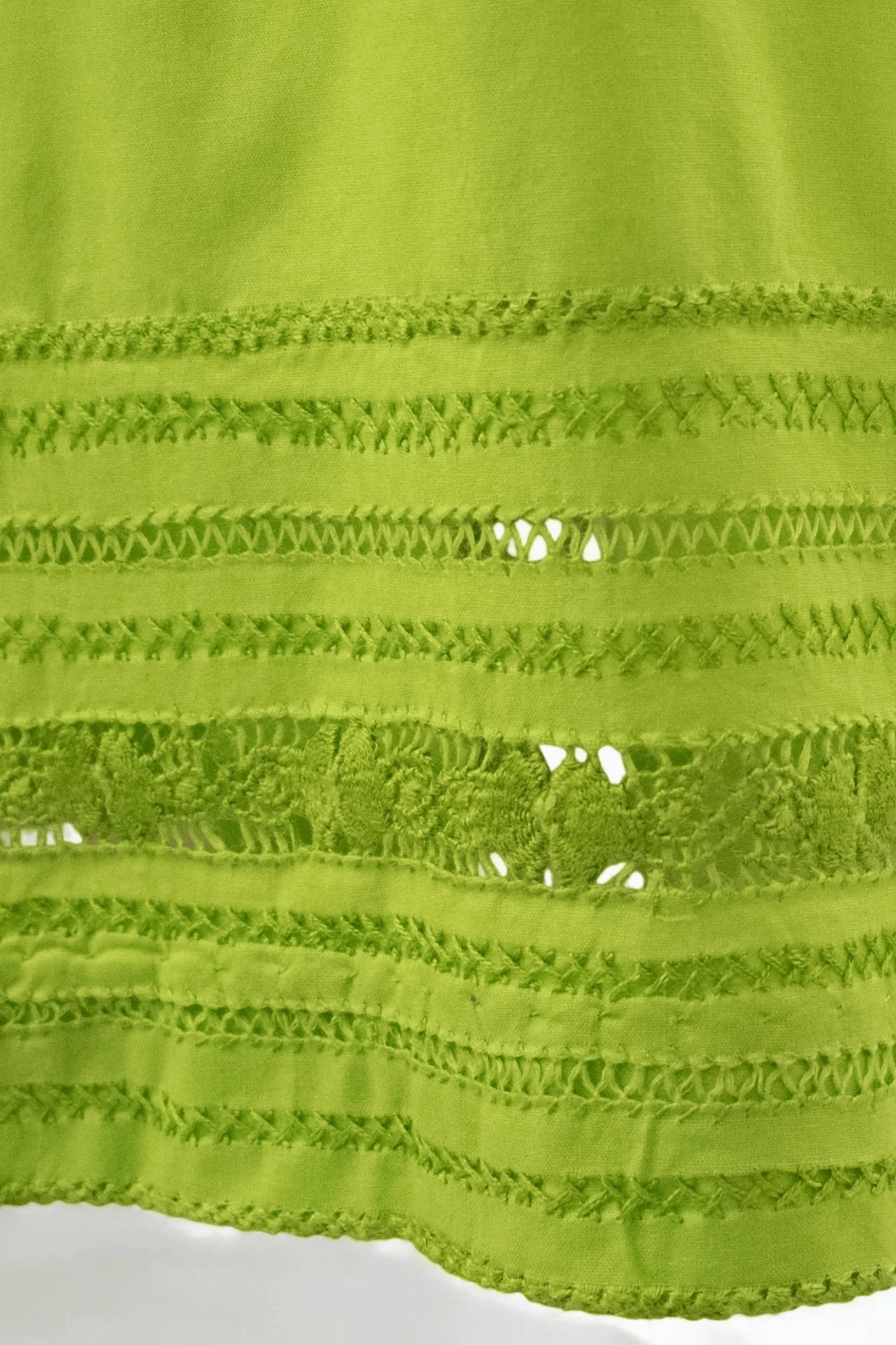 Handcrafted detailing on arms with mirror and thread work