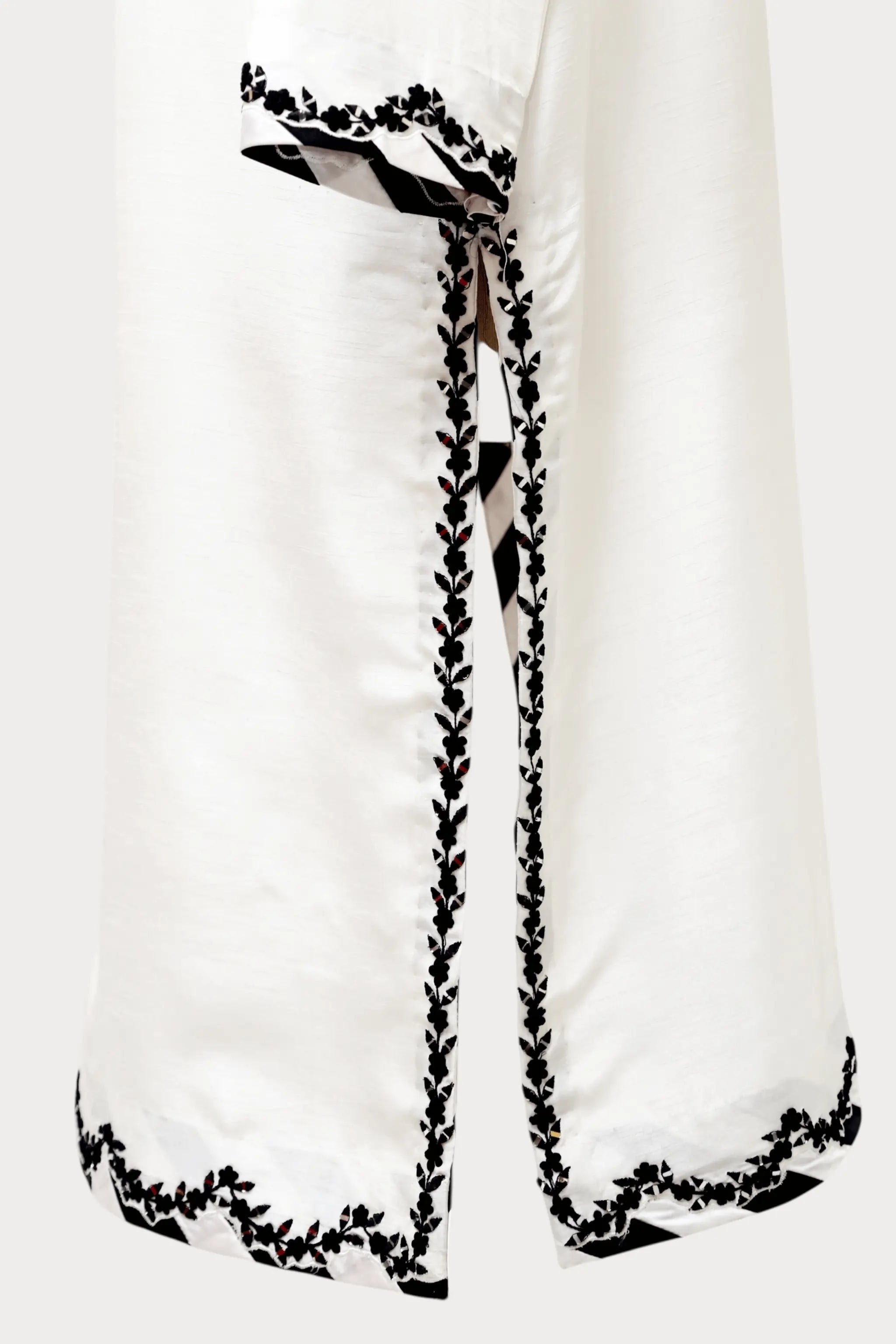 Horizon party wear black and white raw silk dress – AOI LIBAS