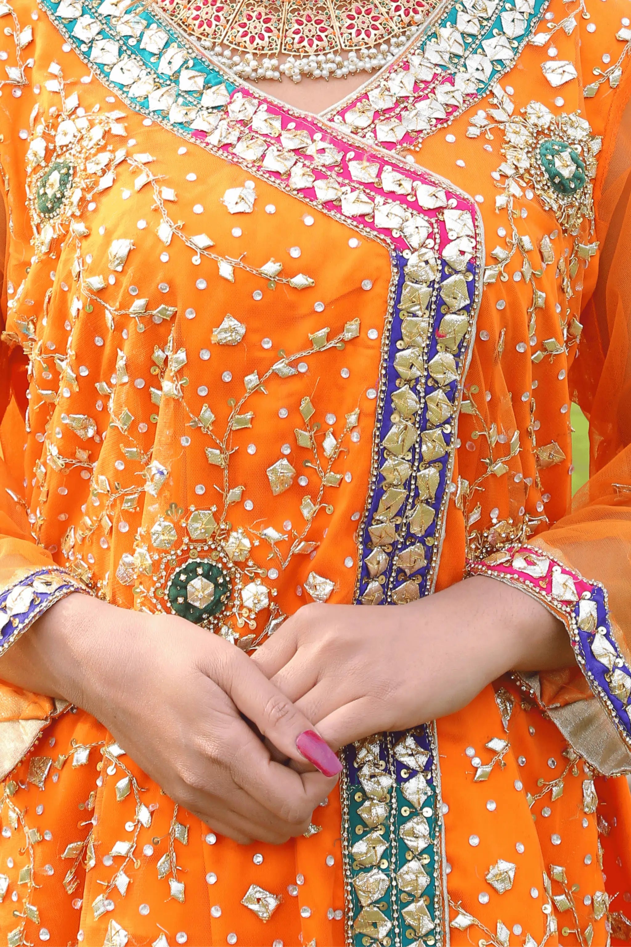 Silk loungi with festive detailing.