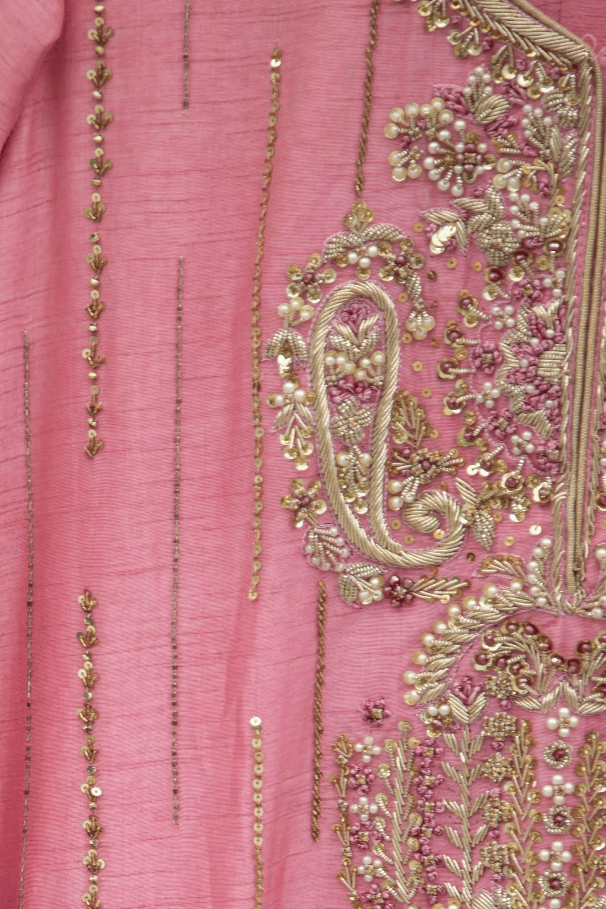 Zardozi Elegance – straight shirt with pearls and beads work