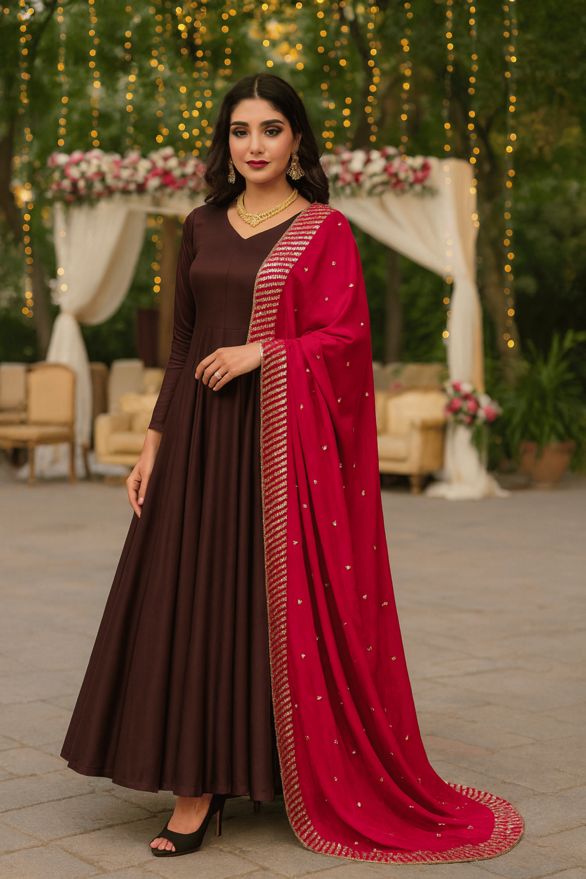 Mehrnaz – close-up of velvet fabric and embellishments