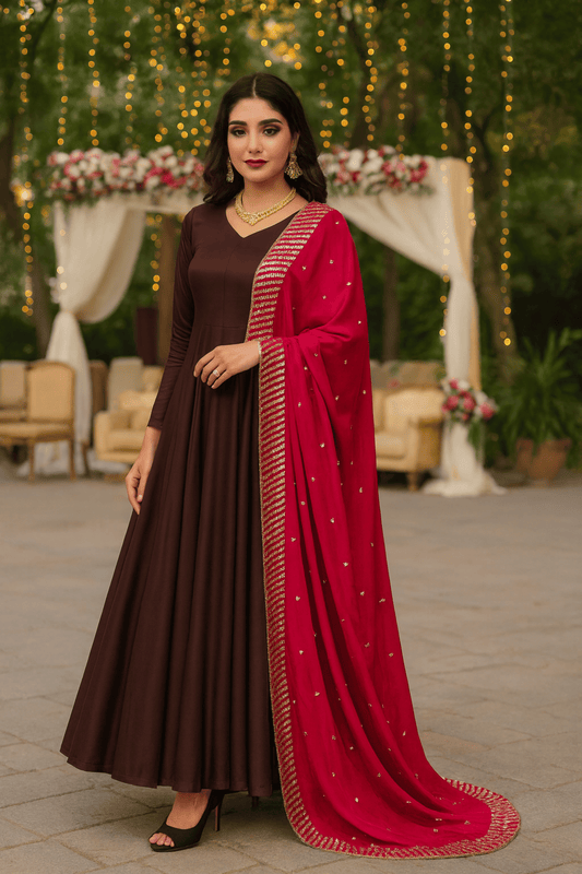 Mehrnaz – close-up of velvet fabric and embellishments