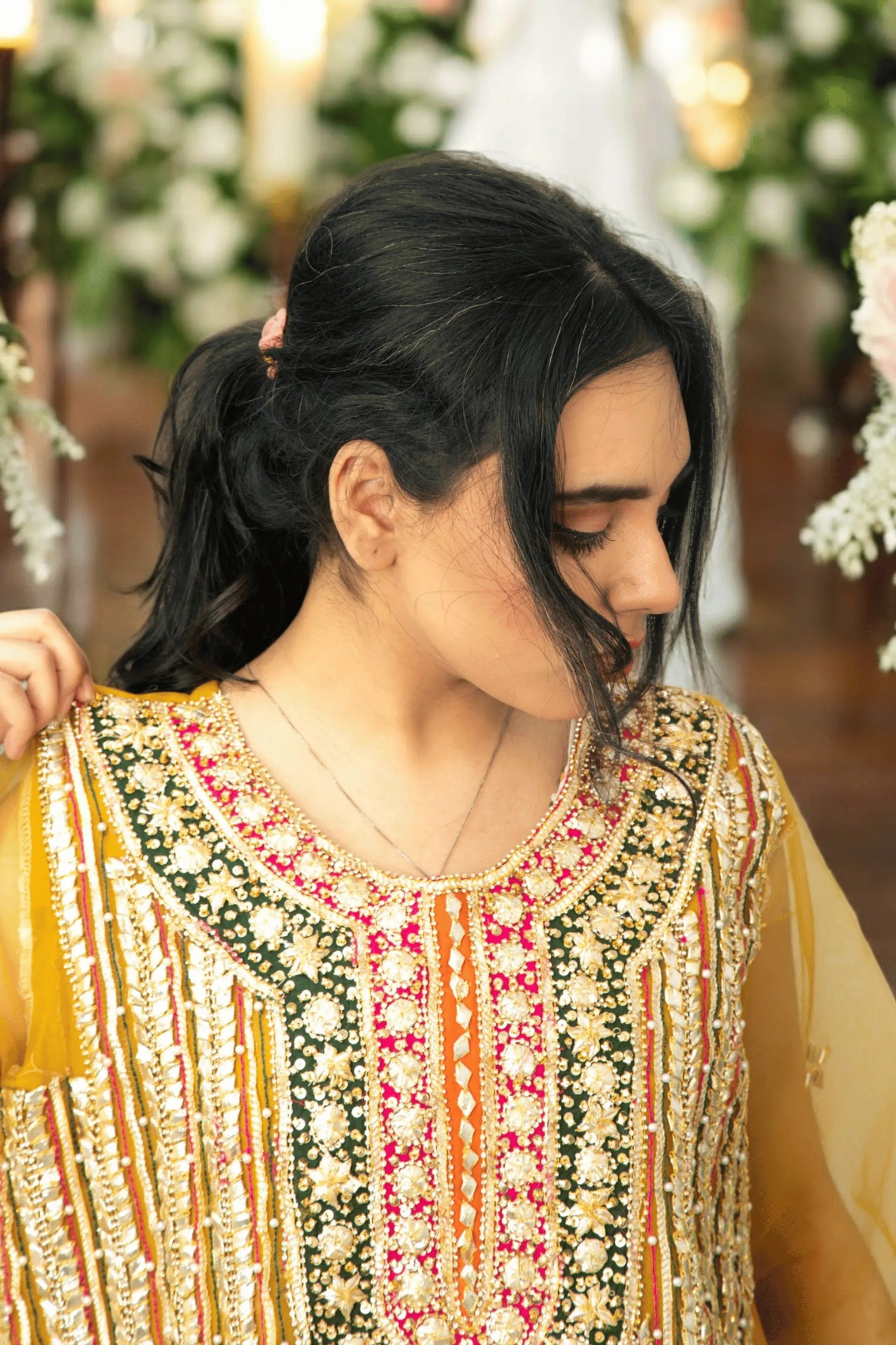 SuperNova – close-up of neckline embroidery and beadwork