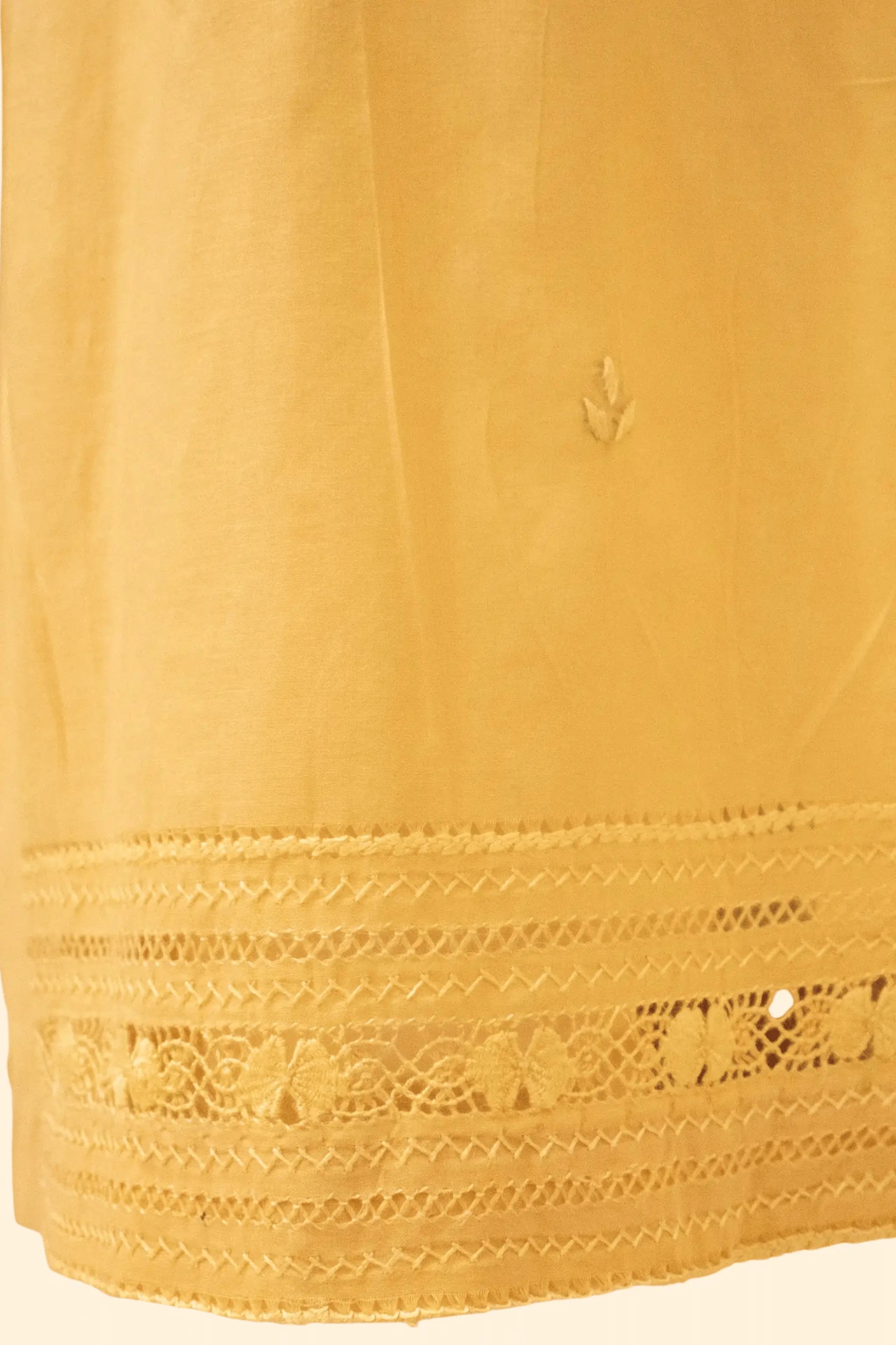 Amber unstitched shirt with embroidered chest and border