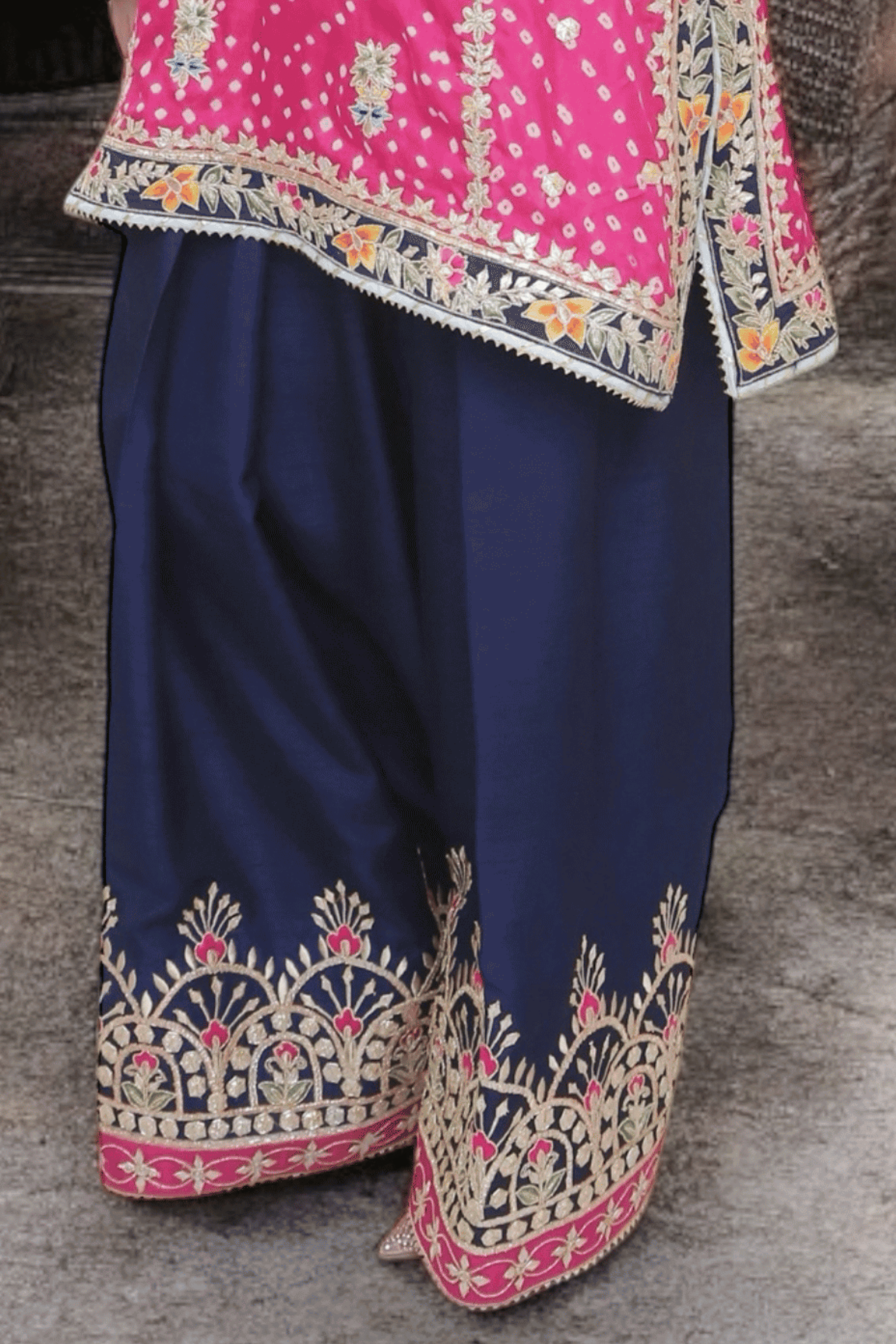 Mirage — Chunri 3-Piece Shirt and Farshi Shalwar Set (Medium Silk Shirt & Dupatta, Raw Silk Farshi Shalwar)