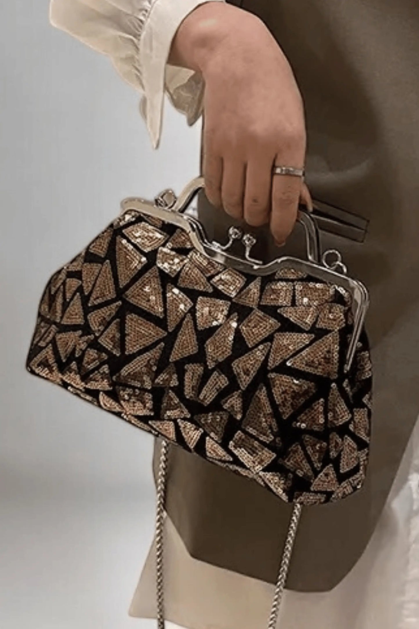 Luxury Satin Party Purse for Women in Black and Gold