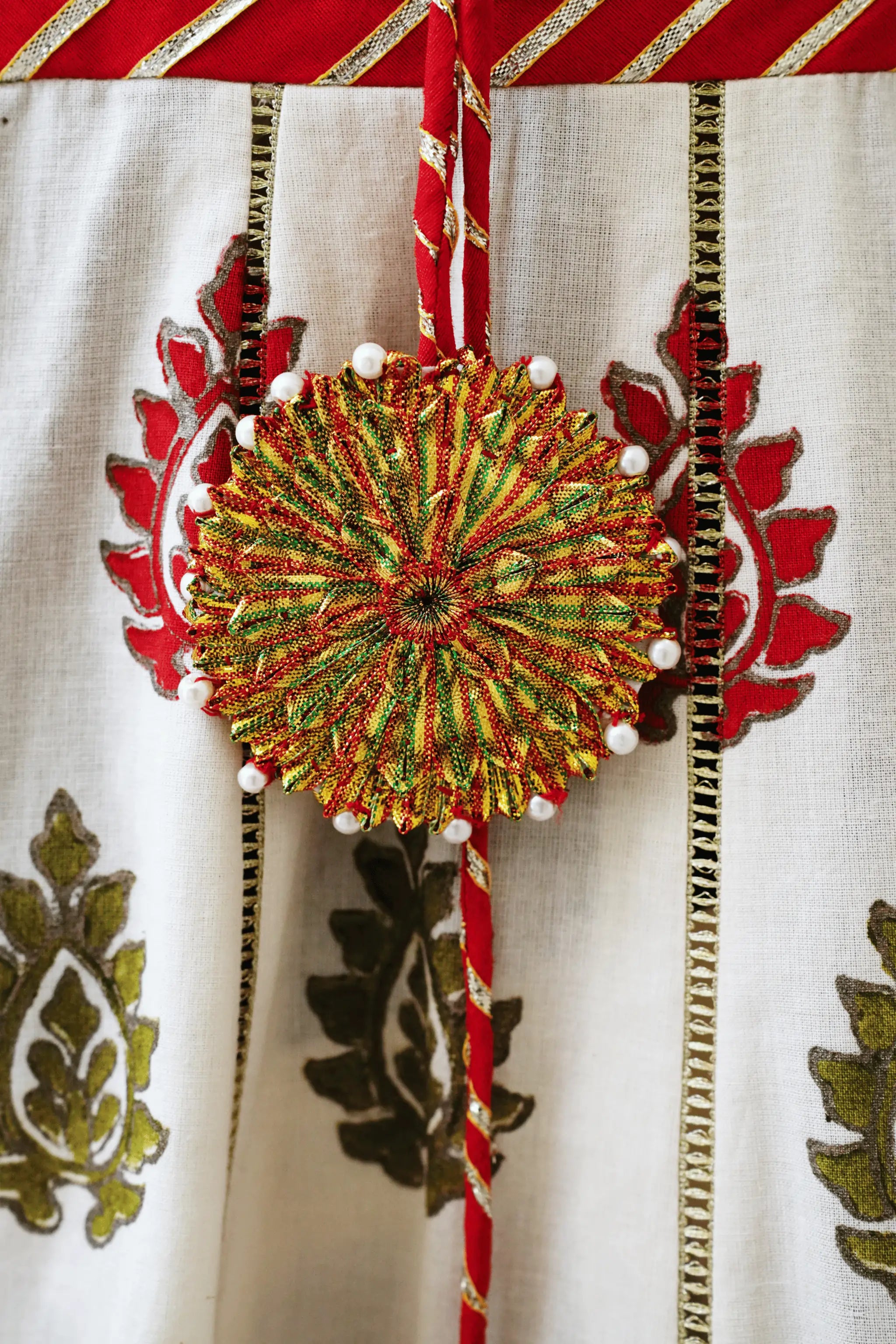 Gulzaar – side view of festive frock with organza dupatta