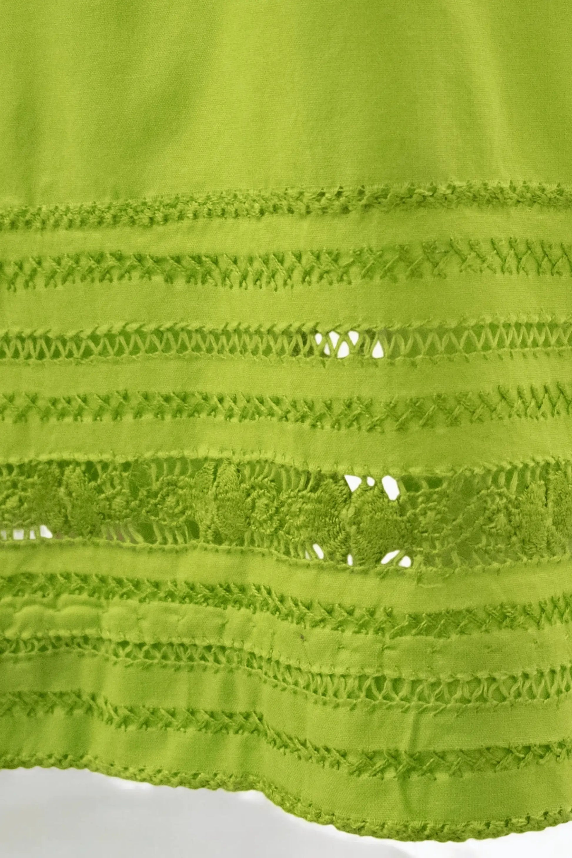 Handcrafted detailing on arms with mirror and thread work