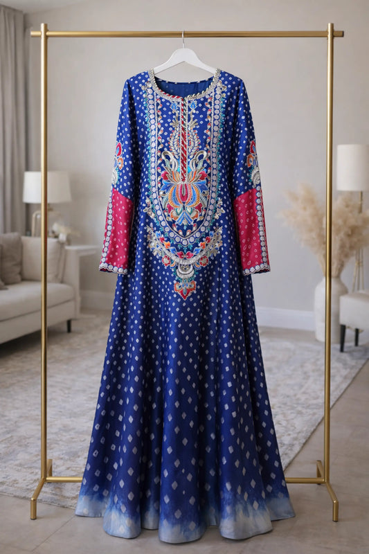 Nayab_2_Piece_Chunri_frock_and_dupatta_in_medium_silk_with_embroidery_and_gotta_work_AOI_Libas