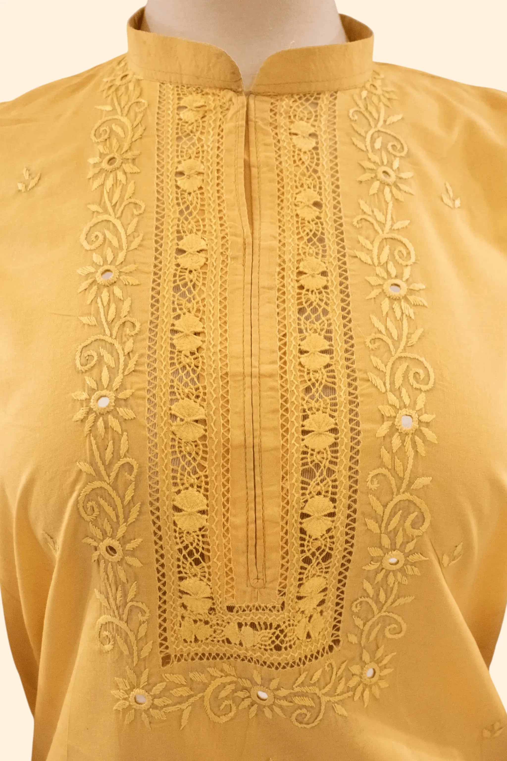 Premium unstitched lawn shirt with tarkashi and floral details