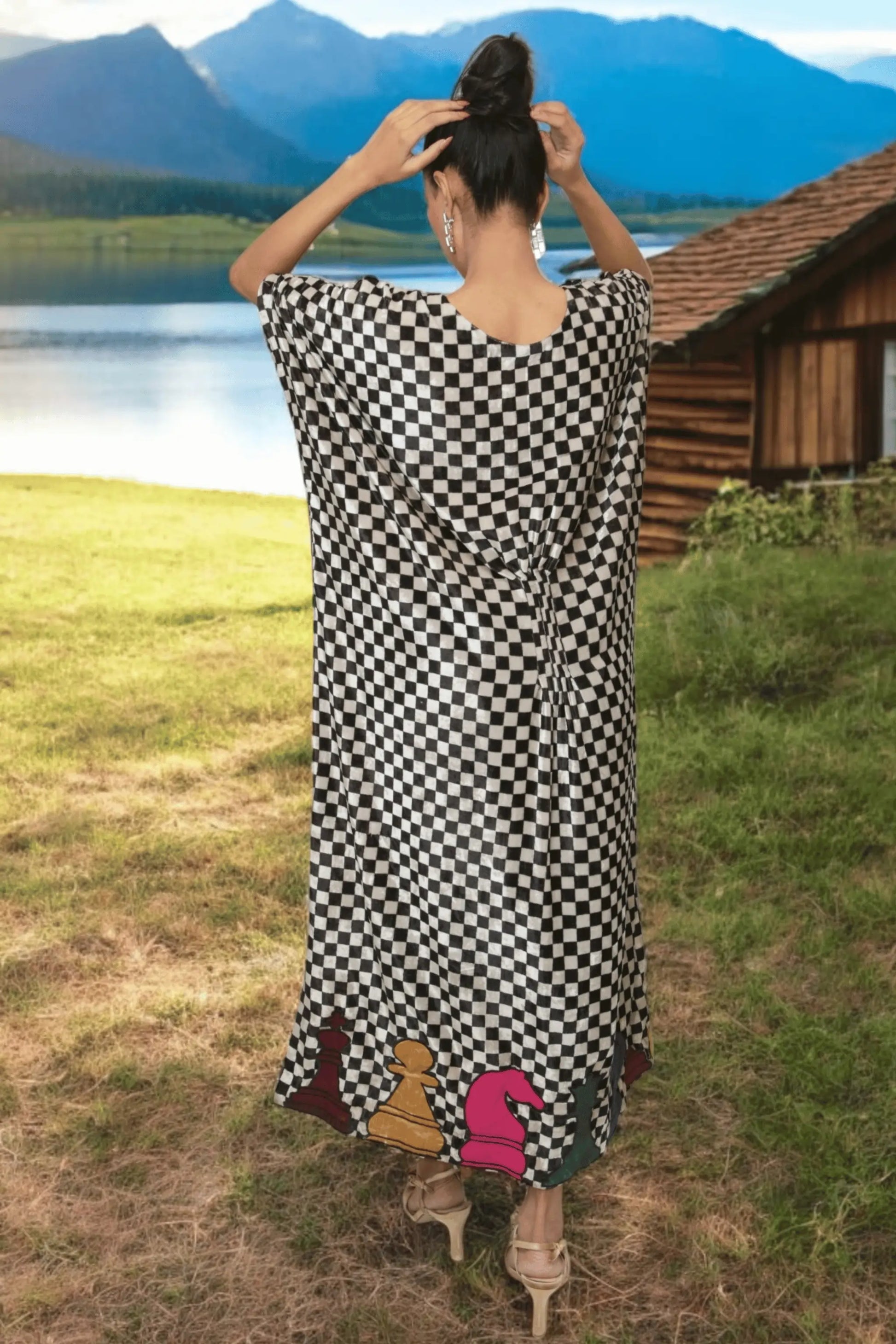 Velvet Luxe kaftan for party wear – AOI LIBAS