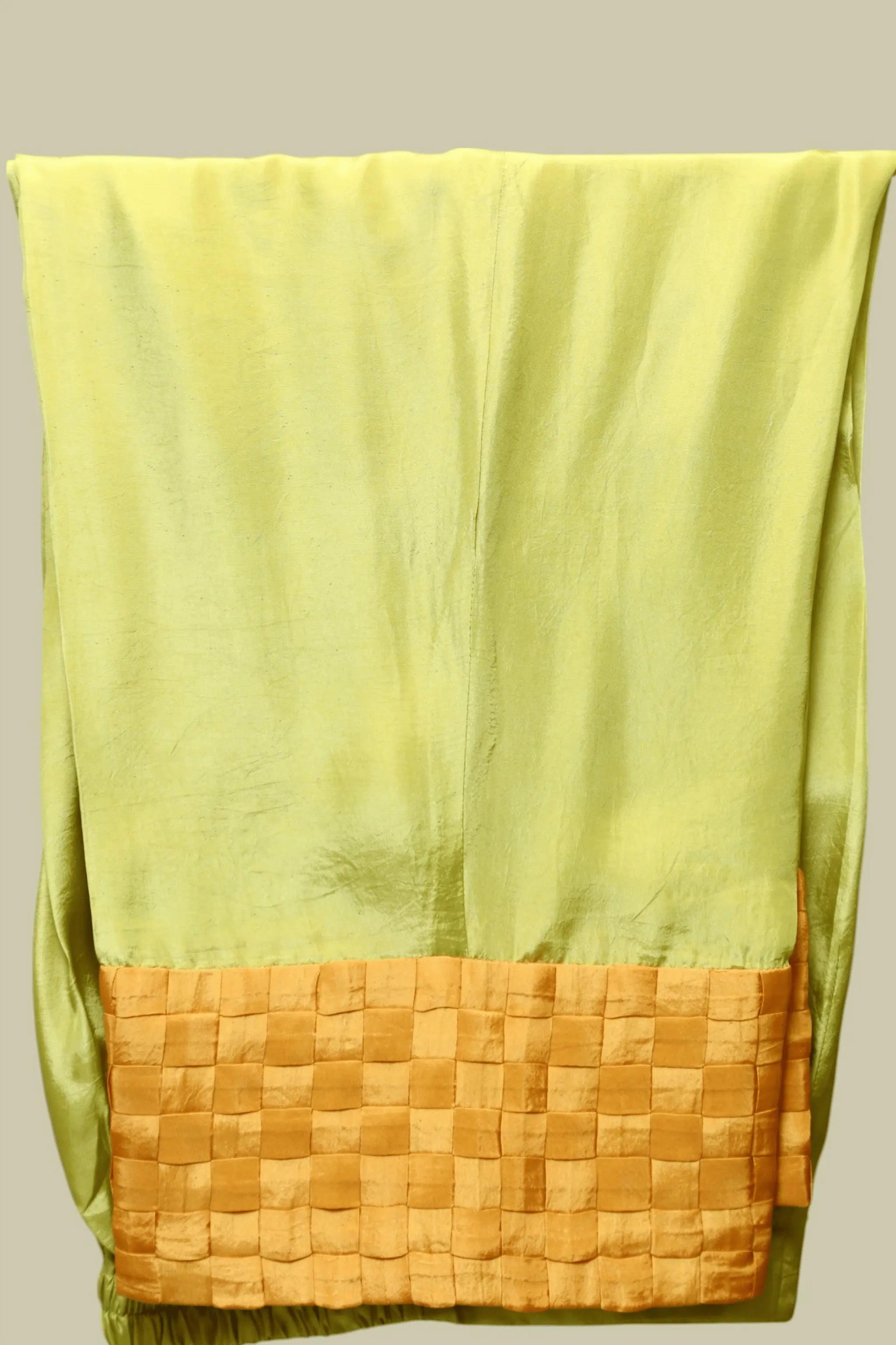 Willow green tussle silk shirt with trousers and dupatta