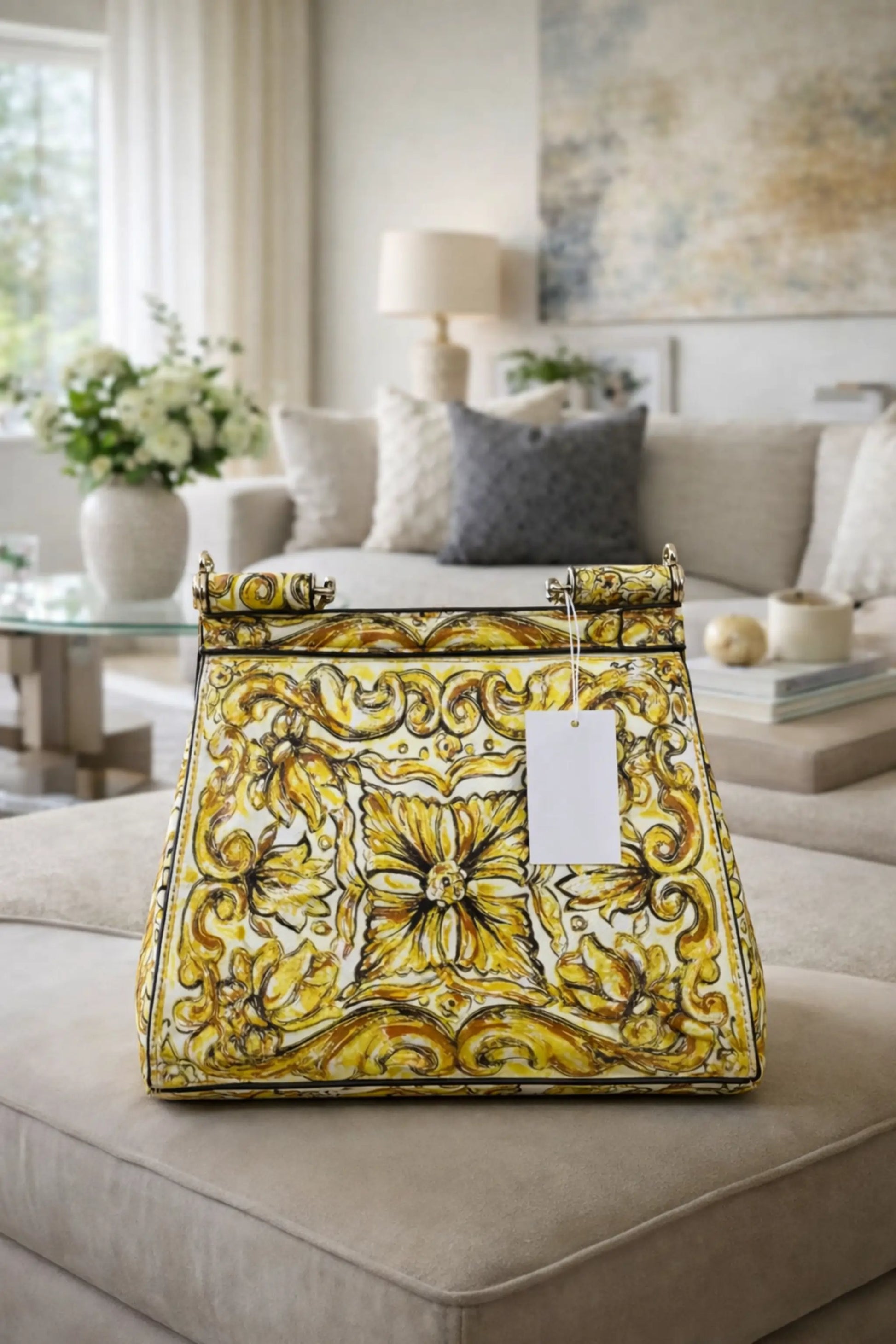 Women’s straw tote bag with letter pattern design