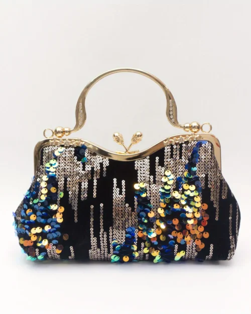 Sequin Velvet Evening Clutch