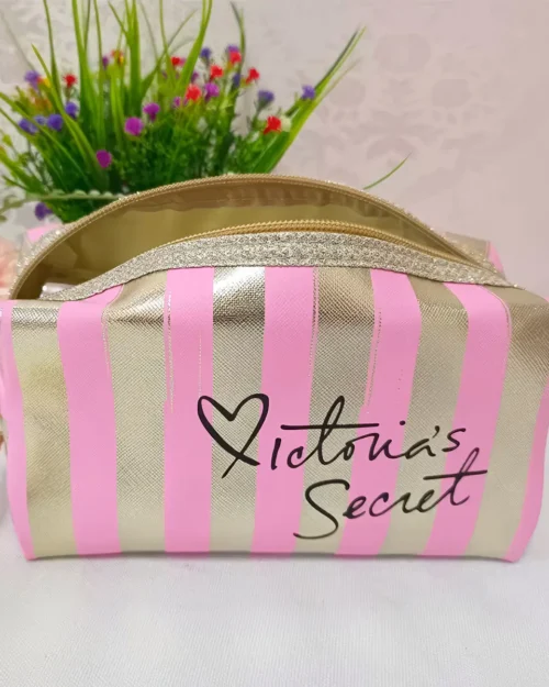 Portable Stripe Victoria's Secret Makeup Bag