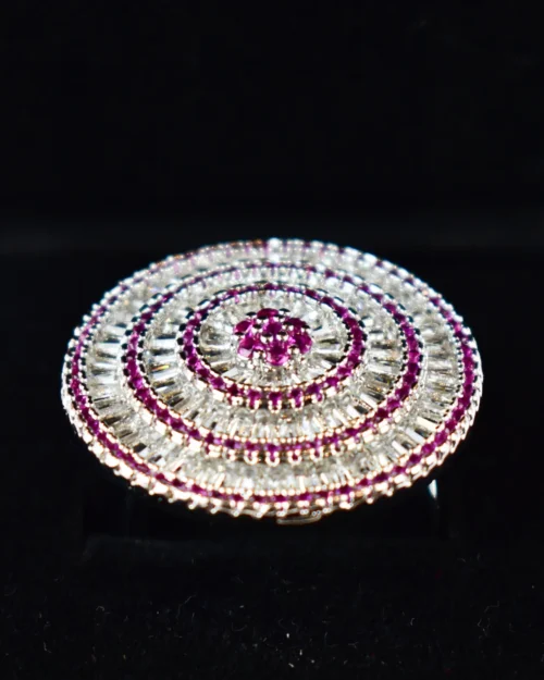 Circular Flower Stone Ring