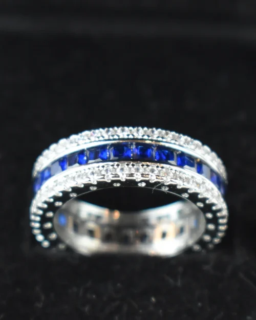 Wide Stone Line Ring